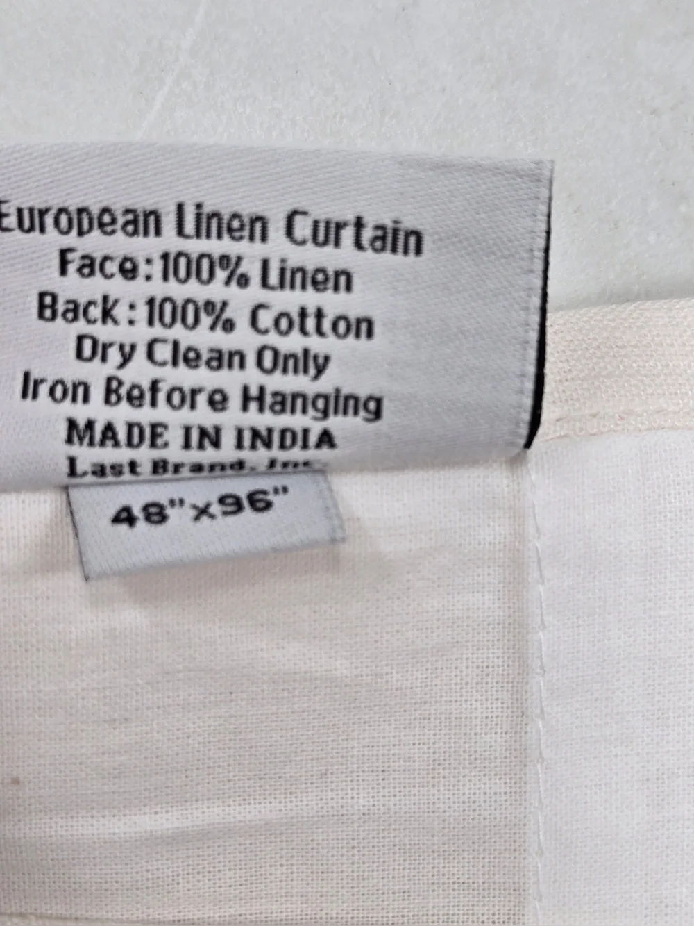 NWT QUINCE Set Of 2 48x96 European Linen Curtains Cream 0460